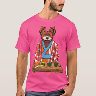 Camiseta Perro Terrier de Yorkshire Kimono Kawaii japonés F