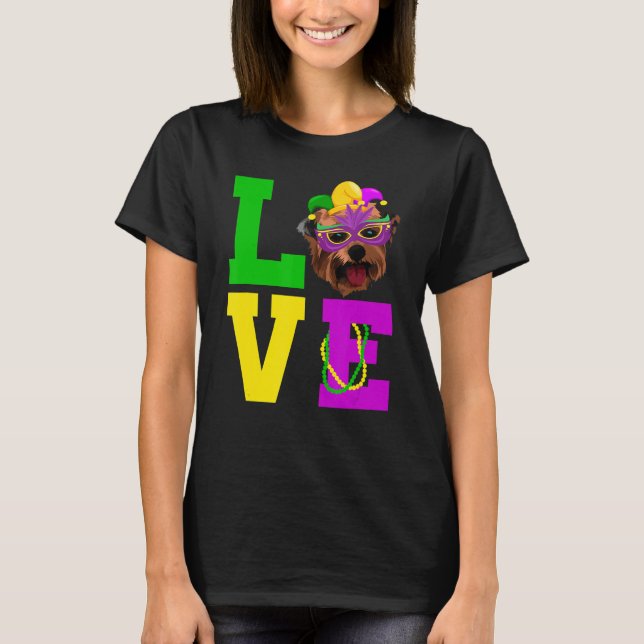 Camiseta Perro Terrier de Yorkshire que amo el disfraz de M (Anverso)