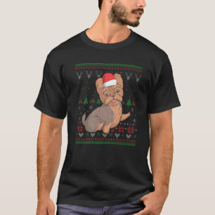 Camiseta Perro Terrier de Yorkshire Santa Claus Navidades f