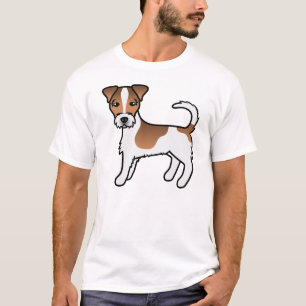 Camiseta Perro Terrier Jack Russell de pelaje áspero blanco