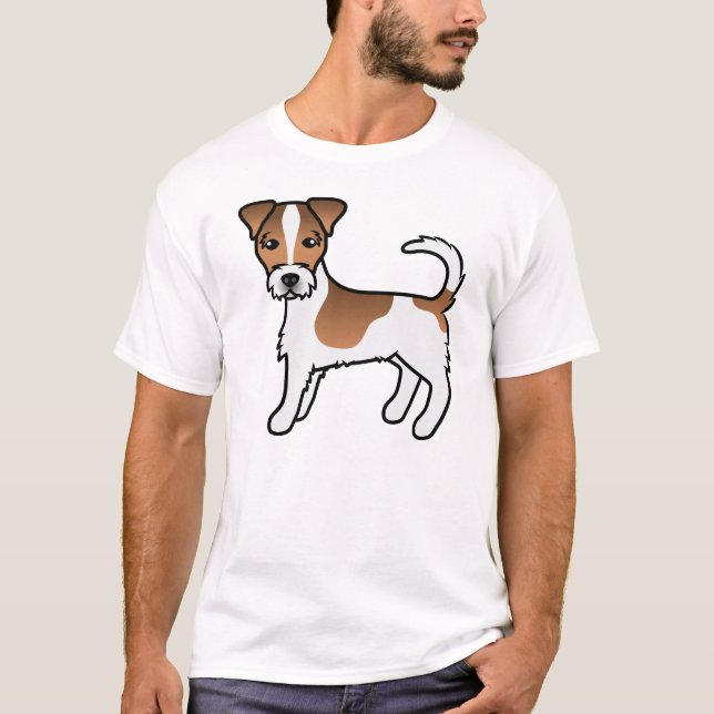 Camiseta Perro Terrier Jack Russell de pelaje áspero blanco (Anverso)
