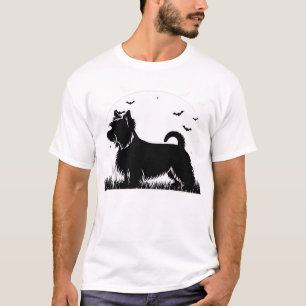 Camiseta Perro Terrier Sedoso � Silueta de Luna de Hallowee