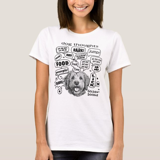 Camiseta Perro Thoughts - Goldendoodle (Anverso)