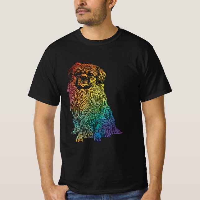 Camiseta Perro tibetano colorido Mascota gráfico Animal L (Anverso)
