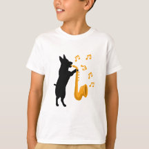 Perro tocando saxofón de Jazz Diseño Divertido Par