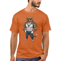 Perro Toller, musculoso, tatuado, culturista