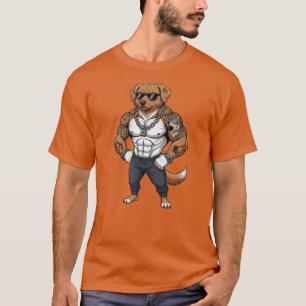 Camiseta Perro Toller, musculoso, tatuado, culturista