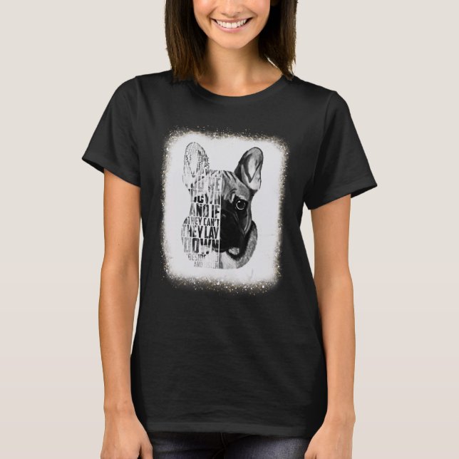 Camiseta Perro toro francés amor R papá mamá Chica leopardo (Anverso)