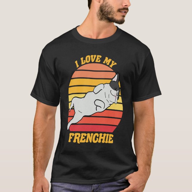 Camiseta Perro toro francés lindo me encanta mi perro franc (Anverso)