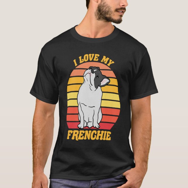 Camiseta Perro toro francés me encanta mi perro francés (Anverso)
