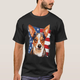 Camiseta Perro Toy Fox Terrier de la bandera de EE. UU. del