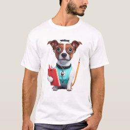 Camiseta Perro trabajando como enfermera, perro llevando un