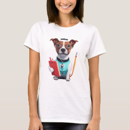 Camiseta Perro trabajando como enfermera, perro llevando un
