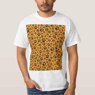 Camiseta Perro traza un punto de polka blanco y negro en da