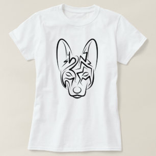 Camiseta Perro tribal blanco y negro