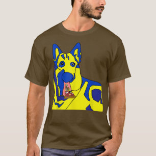 Camiseta Perro ucraniano comiendo una pizza 34235766