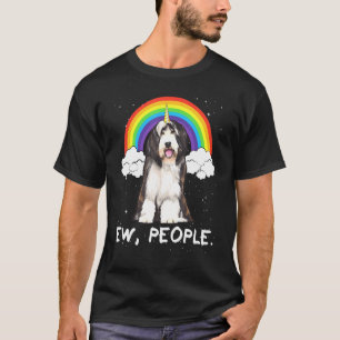 Camiseta Perro Unicornio con barba de arcoiris