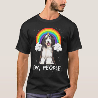Camiseta Perro Unicornio con barba de arcoiris