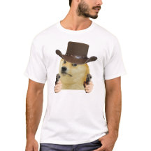 Perro Vaquero Divertido Meme Doge Sosteniendo Arma