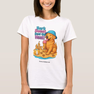 Camiseta Perro verano lindo comiendo helado divertida playa