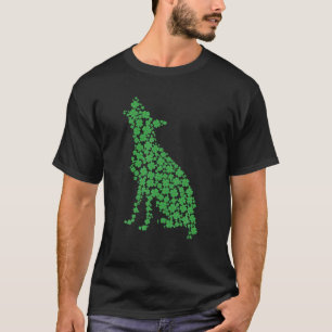 Camiseta Perro verde San Patricio Día Irlandés Cuatro Alumn