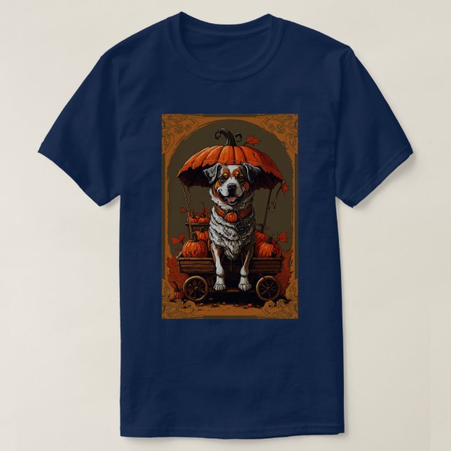 Camiseta perro vintage de halloween 5 (Diseño del anverso)