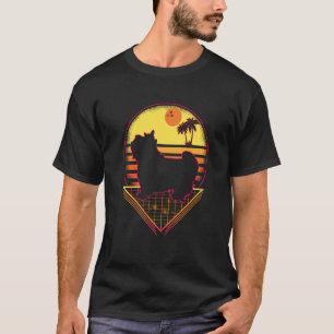 Camiseta Perro vintage de Yorkshire Terrier Retro Sunset