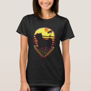 Camiseta Perro vintage de Yorkshire Terrier Retro Sunset