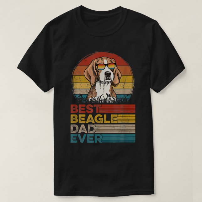 Camiseta Perro Vintage Mejor Papá Beagle Alguna Vez Día del (Diseño del anverso)