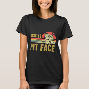 Camiseta Perro vintage Pitbull Resting Pit Face Pitbull