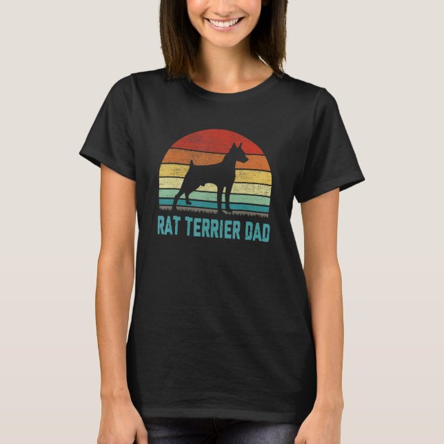 Camiseta Perro Vintage Rat Terrier Dad (Anverso)