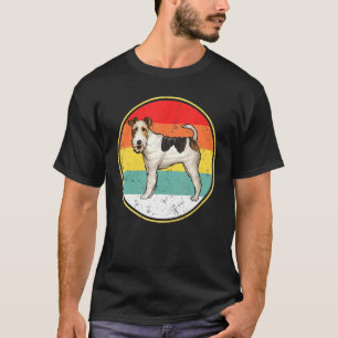 Camiseta Perro Vintage Retro Atardecer Fox Terrier de Pelo