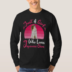 Camiseta Perro Vintage Solo Una Chica Que Ama Japanese Chi