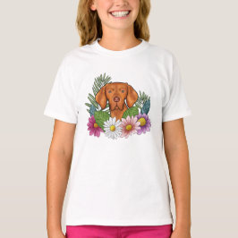 Camiseta Perro Vizsla Húngaro Con Floral Naturaleza Colorid