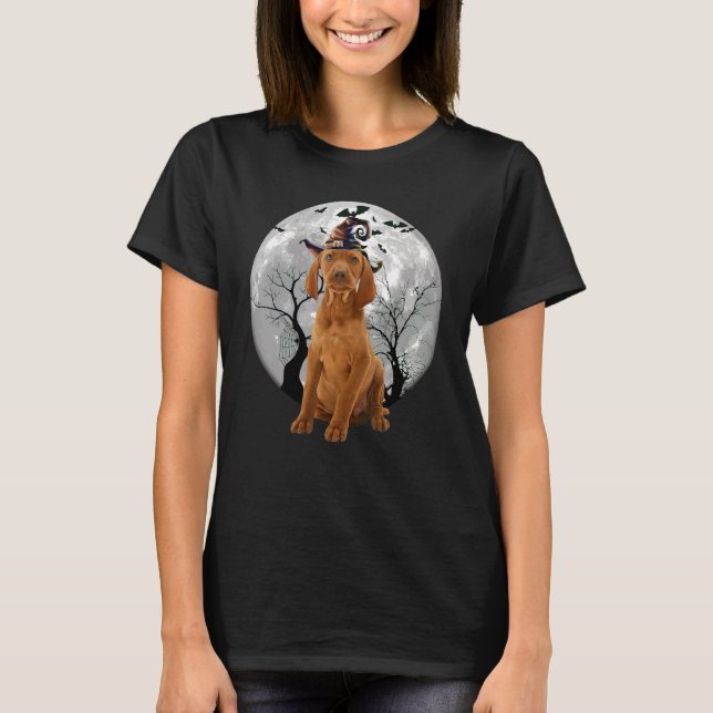Camiseta Perro Vizsla Y Perro De La Moon Halloween (Anverso)