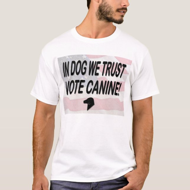 Camiseta Perro votado con bandera estadounidense (Anverso)