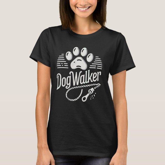 Camiseta Perro Walker Mascota Servicios Perro Camino (Anverso)