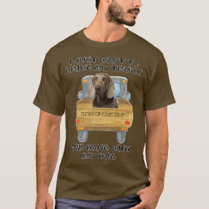 Camiseta Perro Weimaraner conduciendo un camión