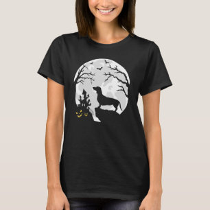 Camiseta Perro Weiner en el traje de Halloween de la Luna D