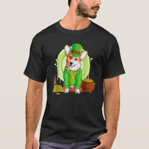 Camiseta Perro Welsh Corgi Sombrero Duende Bandera Irlandes