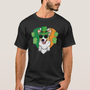 Camiseta Perro Welsh Corgi Sombrero Duende Bandera Irlandes