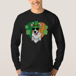 Camiseta Perro Welsh Corgi Sombrero Duende Bandera Irlandes