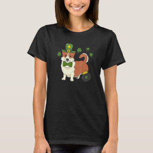 Camiseta Perro Welsh Corgi Sombrero Duende Bandera Irlandes