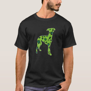 Camiseta Perro Whippet Día de San Patricio Leopardo Verde S