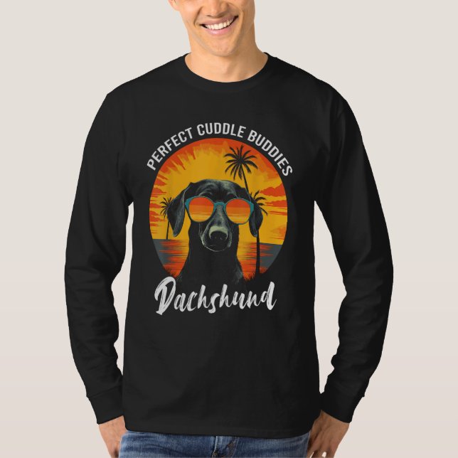 Camiseta Perro Wiener Cuddle Buddies Beach Duchshund con So (Anverso)