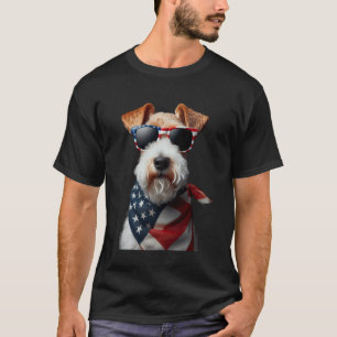 Camiseta Perro Wire Fox Terrier 4 De Julio Día De La Indepe