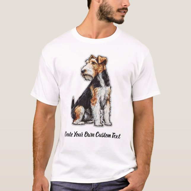 Camiseta Perro Wire Fox Terrier Crea tu propio texto person (Anverso)
