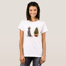 Camiseta Perro y árbol graciosos de Black Lab Navidades
