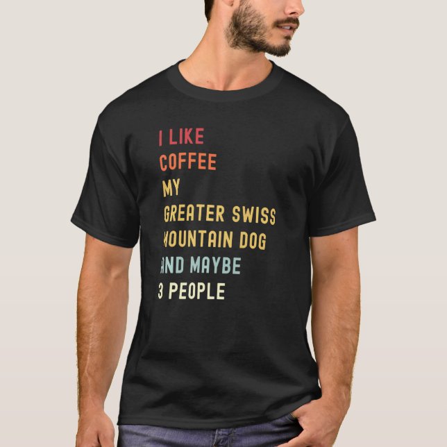 Camiseta Perro Y Café Retro De Perro De Montaña De Gran Sui (Anverso)