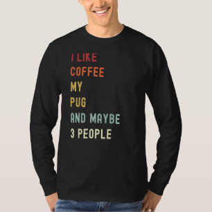 Camiseta Perro Y Café Retro De Pug